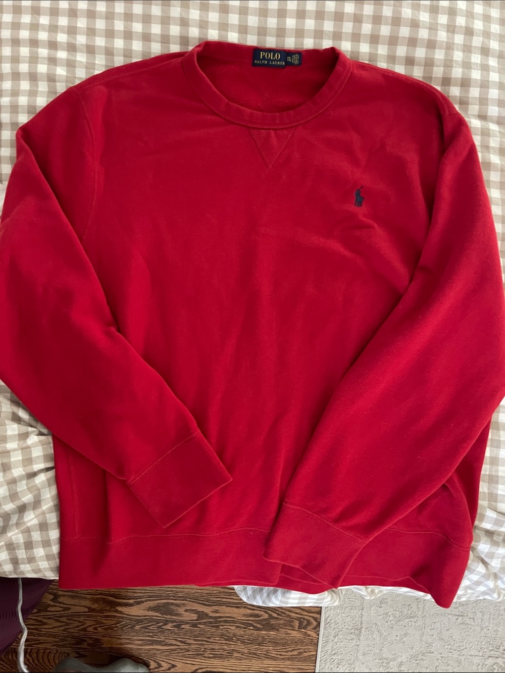 Polo by Ralph Lauren Red Crewneck Sweatshirt with Navy Pony